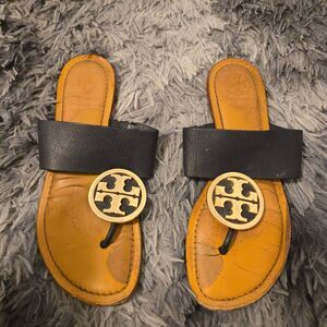 Tory Burch Benton Band Flat Sandal Black SZ 6M
